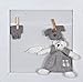 Plush Raised Pictures For Baby/ Nursery (Grey Bear On Washing Line)