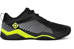 Izas Gratal Zapatillas de Padel para Hombre Mujer con Cordones y Suela Antideslizante. Deportivas Ligeras y Transpirables de Alto Rendimiento. Zapatos Unisex para Pádel Color Blanco, Negro y Amarillo