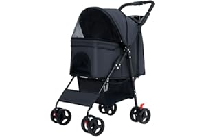 GAWENTINY Hundewagen 2in1 Hundebuggy Hundebox Transporttasche Faltbar klappbar mit Netzfenstern & Regenschutzabdeckung Jogger Katzenbuggy für kleine Hunde Katzen, 100 x 50 x 61 cm