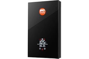 Instant Electric Tankless Water Heater 220/240V, FVSTR Small Smart Portable Self-Modulating on Demand，Use Under Sink Kitchen Household Shower, Hot Water for House Shower [Energy Class A] (Black-9KW)