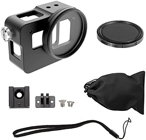 For Gopro Hero 5 and Gopro Hero 6, Greleaves Aluminium Metal Skeleton Protective Case With 52mm UV Filter for Gopro Hero 5 / 6 Black Action Camera