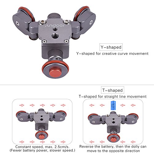 Andoer motoris     lectrique 3 roues vid  o poulie voiture Dolly Rolling Slider Skater pour Canon Nikon Sony cam  ra cam  scope pour iPhone 7 7plus 6 6 s Samsung Huawei Smartphone