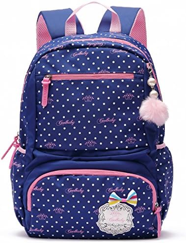 Ali Victory Waterproof Cute Backpack for Girls Large Kids Bookbag (Navy Blue)