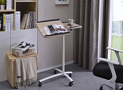 SixBros. Laptoptisch Projektionstisch Eiche/Weiß Holzoptik – B-001N/2079 - 3