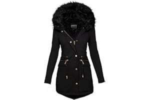 KaloryWee Summer Winter Coats Women Warm Faux Fur Lining Hooded Coat Ladies Plus Size Thicken Jackets Mid-Long Outwear