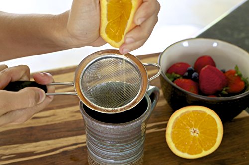 LiveFresh Fine Mesh Stainless Steel Mini Tea Strainer with Non Slip Handle – 3 inch – Ideal Size for Straining Teas and Cocktails or Sifting Flour, Sugar, Spices, and Herbs by LiveFresh - 4