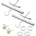 2 Pack Ladder Clamps, Universal Lockable Ladder Roof Rack Clamps -1 Pair, Ladder Clamp with Padlock to Secure Ladders and Steps to Car or Van Roof Racks