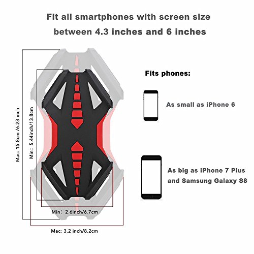 Fahrrad Handyhalter, GVDV universal Silikon Bike Fahrrad Handyhalterung Motorradhalter Fahrradlenker, Drehbar, Handy-Halterung fÃ¼r iPhone/Samsung/Blackberry/HTC/GPS