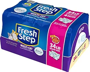 Fresh Step Multi-Cat Scented Litter with the Power of Febreze, Clumping Cat Litter, 34 Pounds