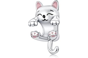 Amuefer Charms para Pandora Pulseras y Collares, Plata de Ley Oro Rosa Mariposa Gatos Perro Stitch Colgante Navidad Joyería Regalos para Mujeres Niñas Abuelo