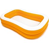 Intex Orange Rectangular Inflatable Children and Family Pool 229x147x46 cm