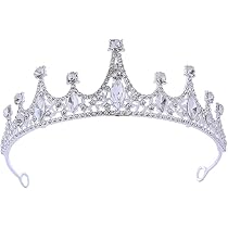 WTpin Prinzessin Tiara Mit Strass - Silberne Krone Für Hochzeit & Feiern