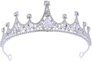 SANVPWSAN Crowns for Adults, Silver Rhinestone Kids Princess Tiara for Women Fancy Dress Girls Tiaras Queen Crown for Wedding, Birthday Party, Graduation Ball