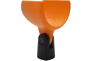 Battle Plan Harmonica Accessories Soporte para micrófono con clip de munición 520 compatible con Shure 520DX Green Bullet, Superlux D112/C y otros micrófonos armónicos similares (naranja brillante)