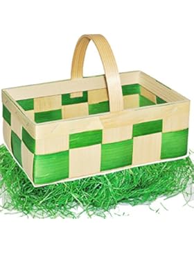 Set _ Bastkorb / Bastkörbchen - MITTEL - grün & natur - z.B. Blumenstreukörbchen / Körbchen - als Deko z.B. für...
