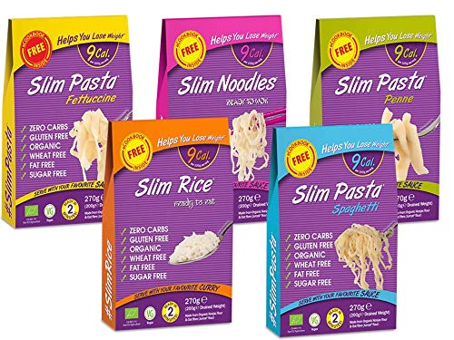 Eat Water Slim Noodles, Fettucine, Penne, Spaghetti & Rice 200g (3 of Each)