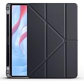 Kilifplus Huawei Honor Pad X9 Compatible Case Tri Folding Silicone Pen Compartment Foldable Stand PU Leather Soft Cover,