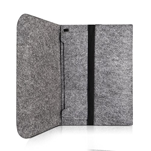 kwmobile Laptoptasche Filz Sleeve für 12,5″ 13″ 13,3″ Laptop / Ultrabook – Notebook Tasche Schutzhülle Laptop Case Hülle in Grau mit Innentaschen Innenmaße: ca. 34,5 x 26 cm - 8