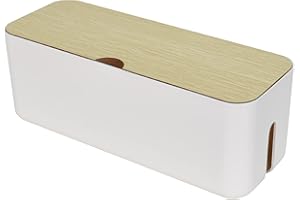 Zimoer Cable Management Box,Cable Tidy Box,Desk Cable Management Solution,Cable Storage Box,Cable Management Box for Home Office Cord Organizer with for Desk TV Computer (White)
