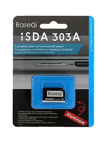 Micro SD Apapter – Baseqi Aluminium Micro SD Adapter with silver edge for MacBook Pro Retina 13”/ MBPR* - 2