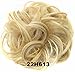 FESHFEN Scrunchy Scrunchie Hair Bun Updo Hair Ribbon Ponytail Hair Extensions Wavy Curly Messy Extensions Donut Hair Chignons Hair Piece Wig Light Ash Blonde & Bleach Blond Mixed Hairpiece