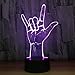 Produktbild OOFAY LIGHT® 3D LED Nachtlicht Lampe Rock Geste 7 Farbwechsel Touch Schalter USB Acryl Farbige Lichter Atmosphäre Lampe Schlafzimmer Licht Für Geschenk