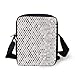 Produktbild WITHY Grey,Abstract Zig Zag Hexagon Figures Vivid and Dark Color Hue Tone Intensity Blush Art Print Decorative,White Print Kids Crossbody Messenger Bag Purse