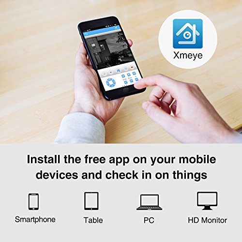 Sannce 1080P(1920*1280)POE NVR Kit di Videosorveglianza 4 Canali per il Sistema di sicurezza,4*2 Mega IP Videocamera rete di grado IP66,Accesso rapido QR Codice scanisione via lo Smartphone,Uscita HDMI, Backup USB, Senza HDD Preinstallato!