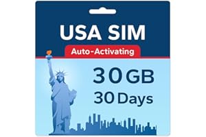 TSIM Carte SIM USA 30 Jours 30 Go | Réseau 5G Multi-opérateurs à Haute Couverture | Activation Automatique | Plan Rechargeable | Hotspot autorisé | Données Uniquement