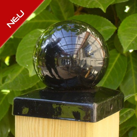 Pfostenkugel schwarz beschichtet für Pfosten 7x7 cm