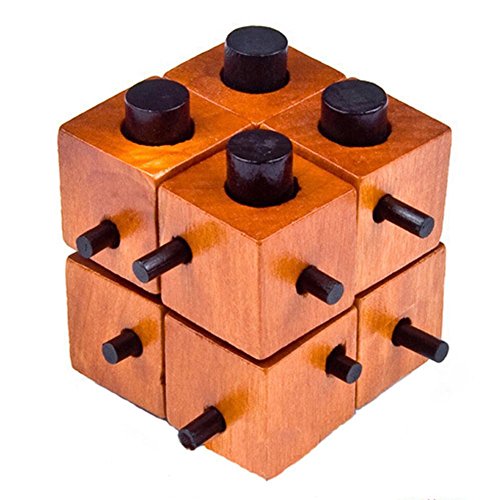CHINAUK Puzzle Toys Wooden Puzzle Montessori Game Educational Magic Box Of 8 parts For Adult And Children Wooden Toys Of Kong Ming Lock