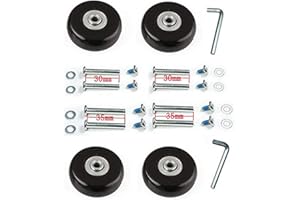 LOTOWELZON 4Pcs Set Luggage Replacement Wheels 40/45/50/54mm with 6mm(0.24") Bearings Repair Kits ABEC 608zz for Suitcase and Inline Outdoor Skate and Caster Board