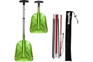 SkinStar Sonda da da valanga, 260 o 320 cm, con pala da neve, pieghevole, in alluminio, leggera, compatta