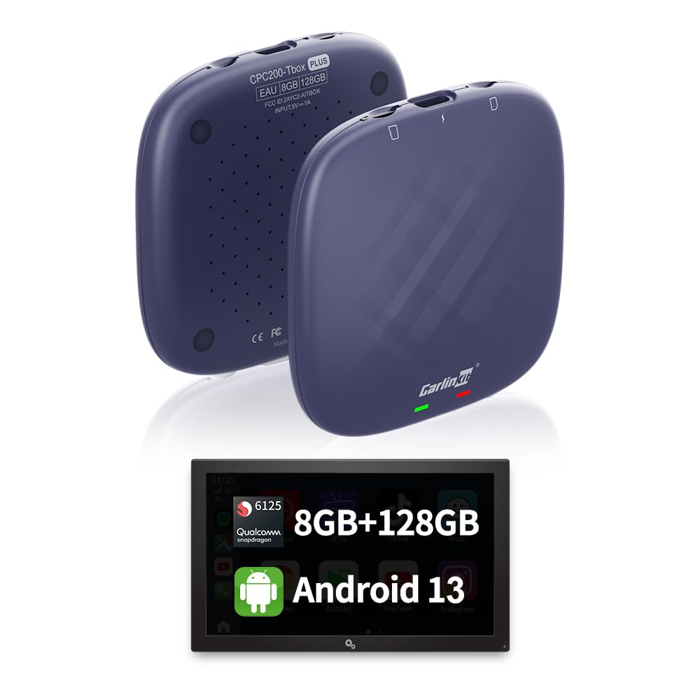 CarlinKit CarPlay Ai Box Max 2023,Android 13.0 Ai Box,Wireless Carplay&Android Auto,8 core,8+128G,4G Cellular,Built-in Google Play,Netflix,YouTube,GPS,Easy Setup for Wired CarPlay&Touch Screen Car