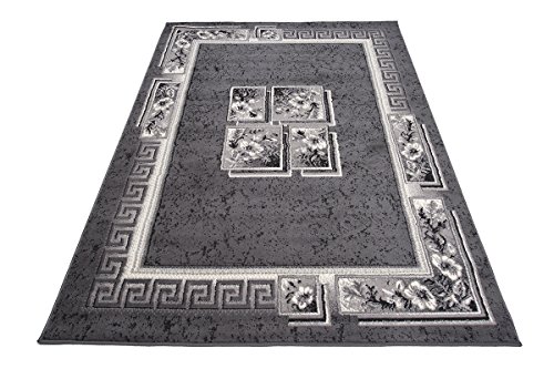 DESIGNER TEPPICH WOHNZIMMER TEPPICH SCHÖN MUSTER IN GRAU CREME (200×300 cm) - 2