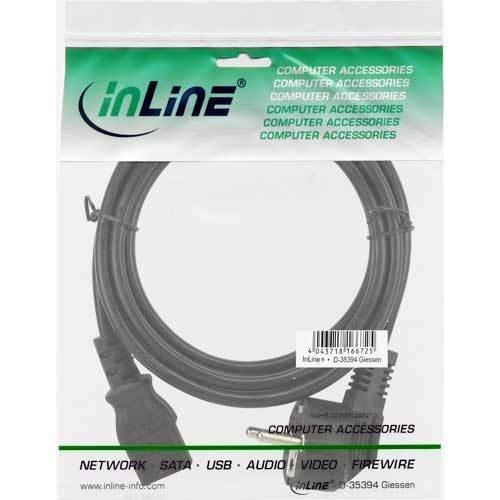 2er Sparpack InLine Netzkabel im original InLine Polybag, Schutzkontakt gewinkelt auf Kaltgerätestecker C13, 3m