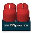 Spaas Unscented Pillar Candle 50/80 mm, ± 18 Hours, Red