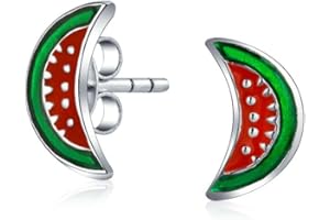 BLING JEWELRY Piccolo E Colorato Cupcake Anguria Rossa Estiva Fragola Mela Arancia Ananas Ciliegia. Piccoli Orecchini Smaltati A Pendente O A Monachella In Argento Sterling .925 Per Donne Adolescenti