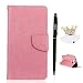 Produktbild LG G5 Hülle, LG G5 SE Schutzhülle Leder Hülle, Alfort 3 in 1 Flip Wallet Fashion Design Dual Use Falten Premium PU Leder Tasche Case Cover Folio Mappen Kasten Abdeckung für LG G5 / G5 SE 5.3" Smartphone Funktion Unterstützte Telefone ( Rosa ) + Netter Staub Stecker + Alfort Schwarz Stylus Pen