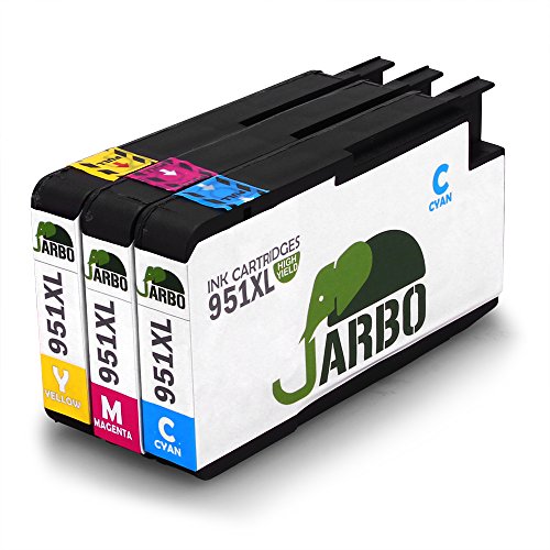 JARBO 3 Farbe Kompatibel 951XL Tintenpatronen Hohe Kapazität kompatibel zu Officejet Pro 8600 8610 8620 8630 8640 8660 8615 8625 8100 251dw 271dw Drucker (1 Cyan,1 Magenta,1 Gelb)
