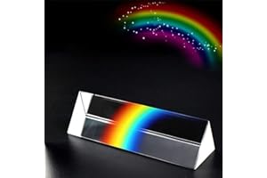 Qiwenr Prisma de Cristal K9-10cm/4 Prisma Triangular Fotografía Refractor，Prisma Cristal traer Caja de Regalo-Física Espectro de Luz-Prisma para Fotos Efecto Arcoíris