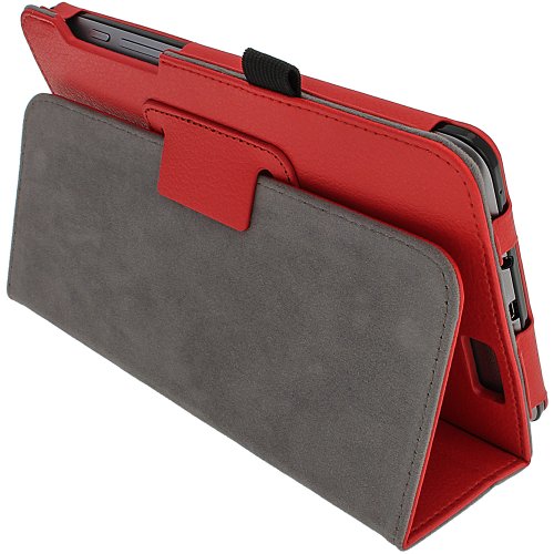 igadgitz Rot PU Ledertasche Hülle Folie Cover für Asus FonePad ME371MG 7″ Tablet mit Multi Winkelbetrachtung Stand + Stylus Schift Halter + Displayschutzfolie - 3