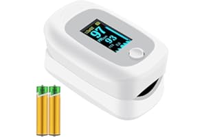 GAWENTINY Pulsoximeter, Oximeter zur Messung der Blutsauerstoffsättigung, Fingerpulsoximeter mit LED-Anzeige. Für Kinder, Erwachsene, ältere Menschen, Familien (Grau & Weiß)