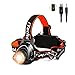 Produktbild OMERIL LED Stirnlampe Wasserdicht LED Kopflampe 2000 Lumen Super Hell USB Wiederaufladbare Headlight, 3 Helligkeiten, 90° Verstellbar, Fokusverstellbar, mit Hinten Warnlicht für Radfahren, Joggen
