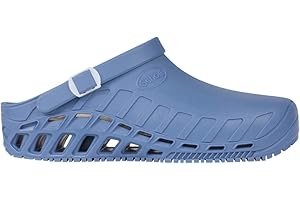 Scholl Clog Evo - Zoccoli Sanitari Professionali per Uomo o Donna, Ultra Leggeri, Comodi e Traspiranti, con Suola Antiscivolo, Soletta in Memory Removibile e Cinturino Rotante
