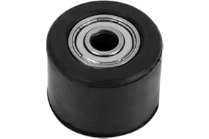 VOBOR Rullo Catena, Guida della Puleggia Tenditore a Rullo Catena in Gomma da 8MM per Moto Dirt Bike Enduro, Nero