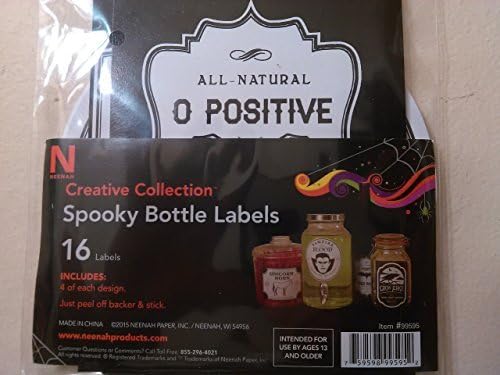 Creative Collections 16 pack Spooky Bottle Labels, Halloween, Peel &amp; stick by Creative Collection Co.