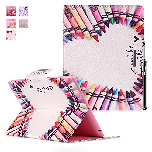iPad 2 iPad 3 iPad 4 Hülle, iPad 2 iPad 3 iPad 4 Cover, DEENOR Colorful Classic Design PU Leather Stand schutzhülle hülle für Apple iPad 2 iPad 3 iPad 4. Color Pen