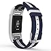 Produktbild MoKo Fitbit Charge 2 Armband, Nylon Strick Sportarmband Uhrenarmband Uhr Erstatzband mit Schließe für Charge 2 Smartwatch Zur Herzfrequenz und Fitnessaufzeichnung, Armbandlänge 137mm-220mm, Blau/Weiß