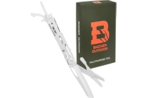 Badger Outdoor Spike Multitool 6w1 - Nóż Wielofunkcyjny, Scyzoryk Survivalowy ze Stali Nierdzewnej - Kompaktowe Narzędzie do EDC, Wędrówek i Survivalu - Idealny Prezent dla Mężczyzn